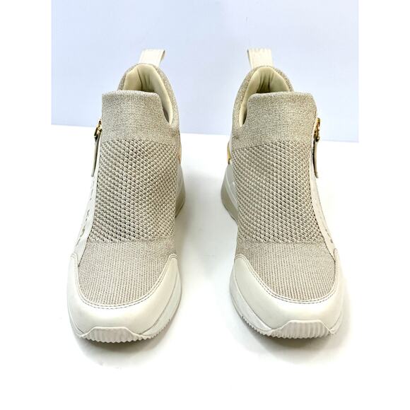 MICHAEL Michael Kors Willis Knit Trainer Wedge Sneakers Size 8M Champagne NWT - Picture 1 of 7